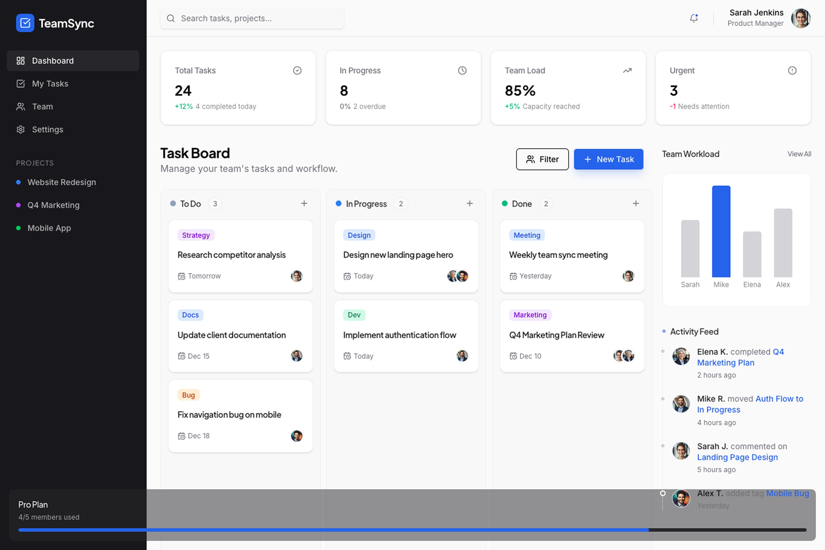 SaaS Dashboard screenshot 1